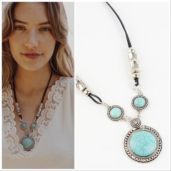 Mad about Turquoise Pendant Necklace - Picture 4 of 8